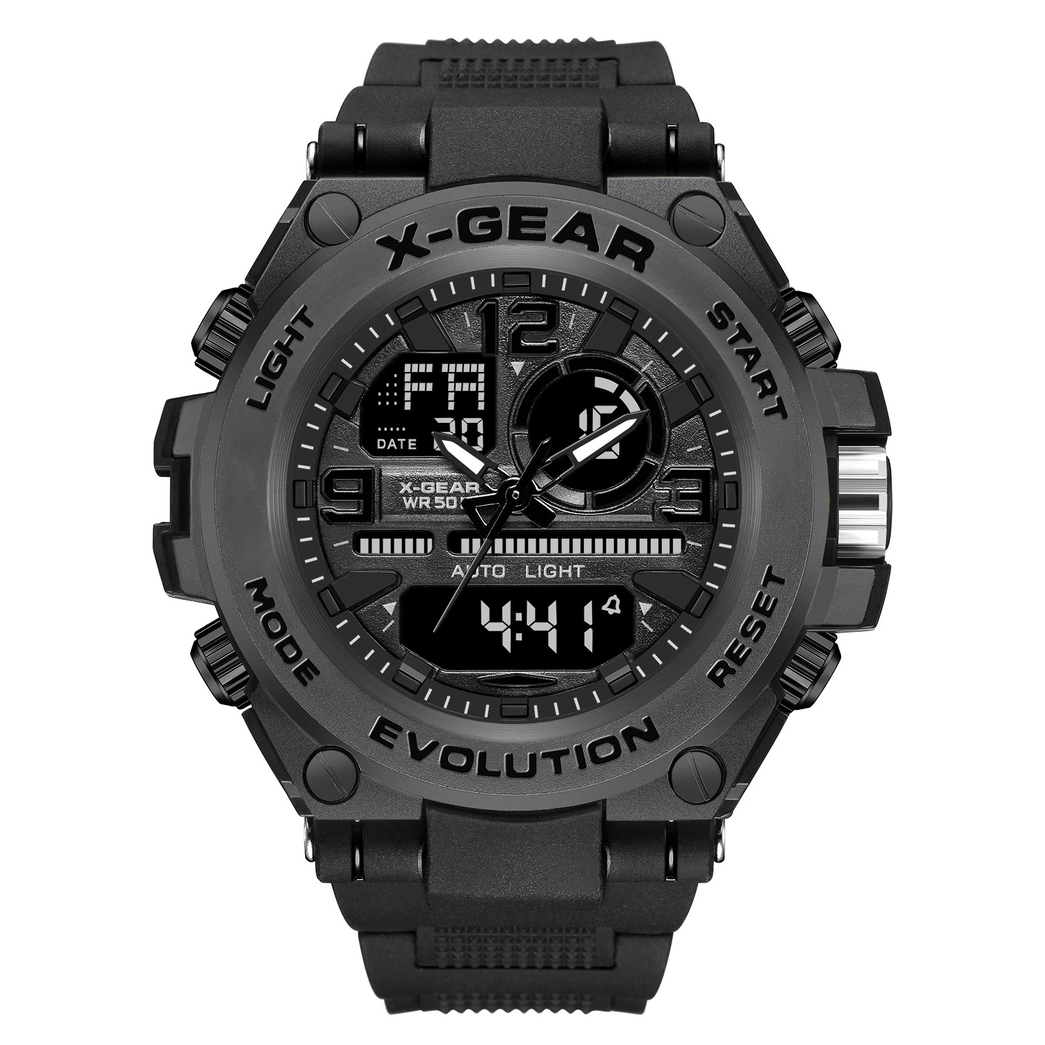 X-gear Men Digital Quartz Watch Water Resist 5 Bar Analog Waterproof Watches Man Design Sport Watch