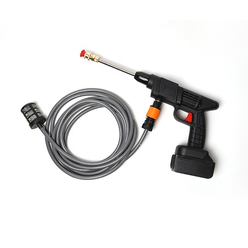 Portable High Pressure Electric Car Washer Gun 24V Rechargeable Battery Spray Foam Cleaning Gun Kit Cordless Power Cleaner