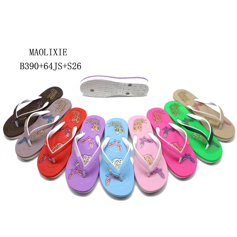 MLXY new fashion bathroom slippers pvc cheap chappal ladies high heel beach flip flops