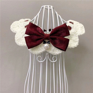 Pet Clothes Luxury Knitting Bow Tie Scarf Cat Accessories Rabbit Accessories Pet Collars