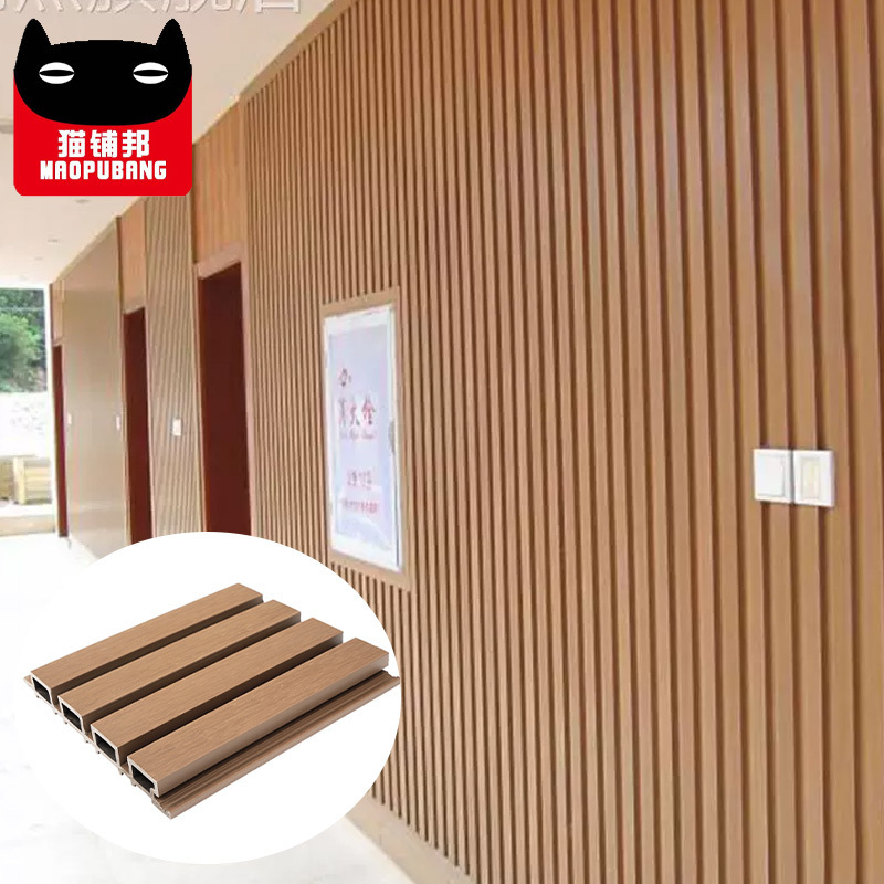 Grille decorative siding fluted exterior composite cladding timber outdoor wpc co-extrusion wood plastic wall panels