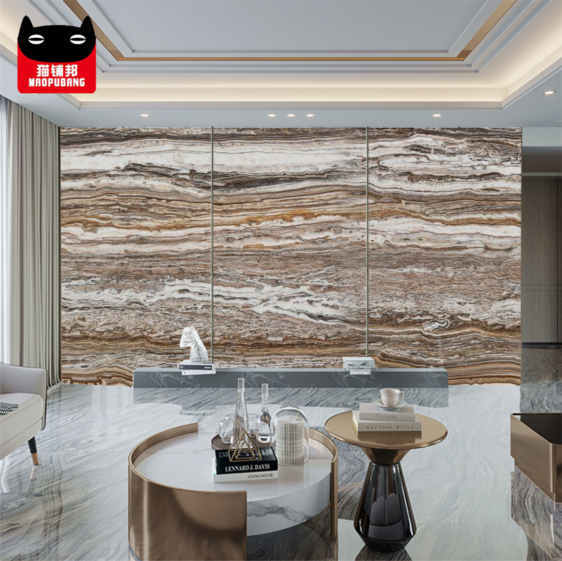 Easy to install and clean WPC wall slab marble bamboo charcoal wood veneer pvc marble slab