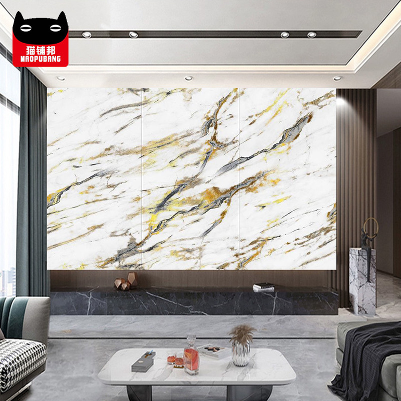 New Modern Style Wall Decoration Material, Marble Grain Carbon Crystal Wall Panel