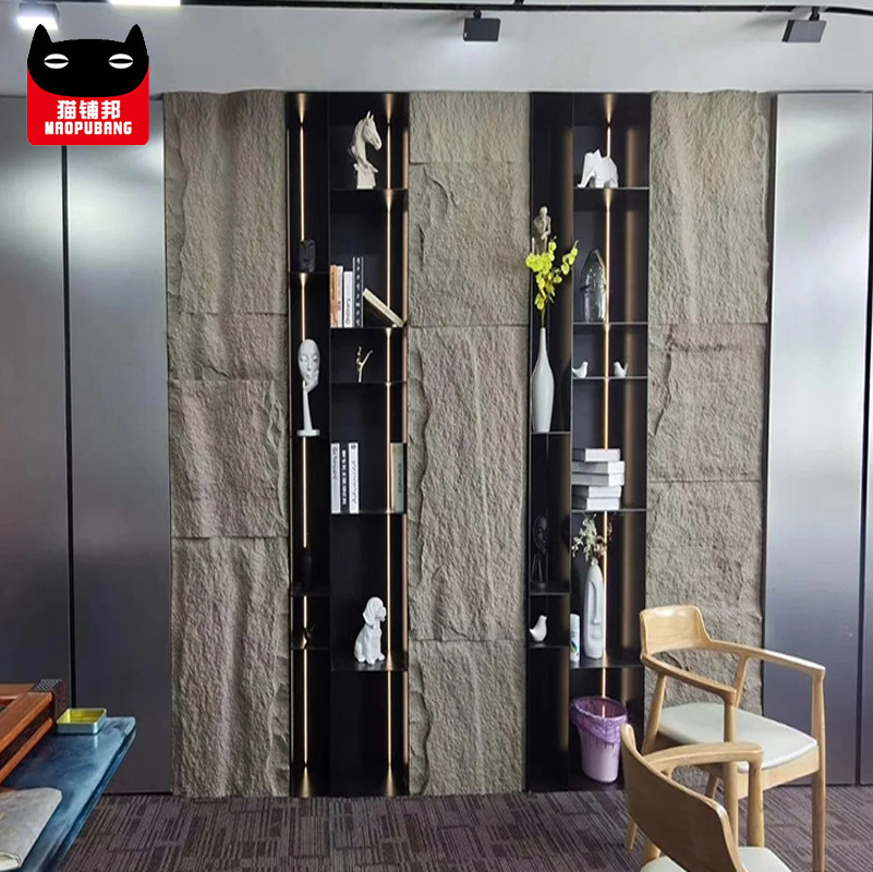 High Simulation Stone 3D Wall Sticker Stone Pattern Wallpaper Covering PU Stone Wall Panel With Living Room