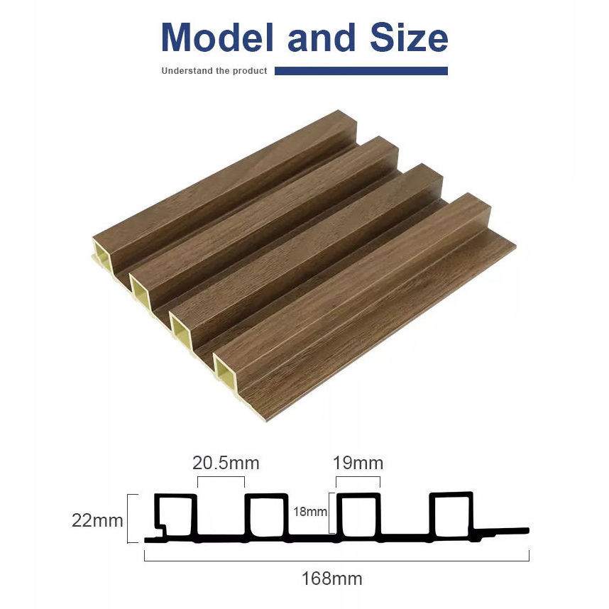 indoor WPC Slat Partition Wall PVC Panels interior wall WPC Louver great Wall Panels