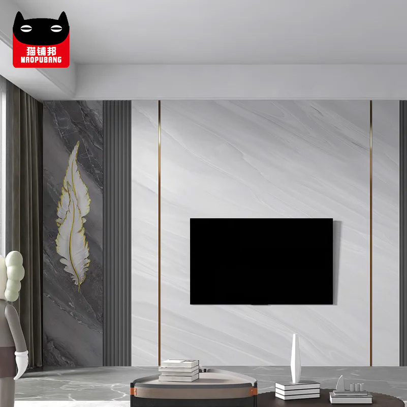 Carbon crystal board PET high gloss bamboo carbon fiber integrated wall panel TV background wall marble wall panel