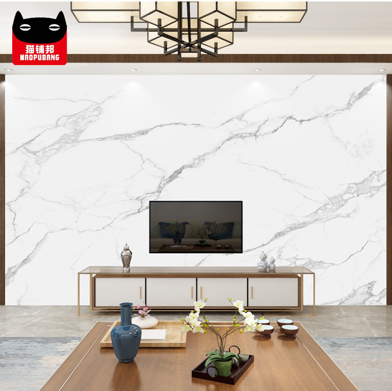 Printing Marble Veneer Eco-friendly PVC Wall Panel Bamboo Charcoal Wood Veneer Custom Patterned Marble Sheet