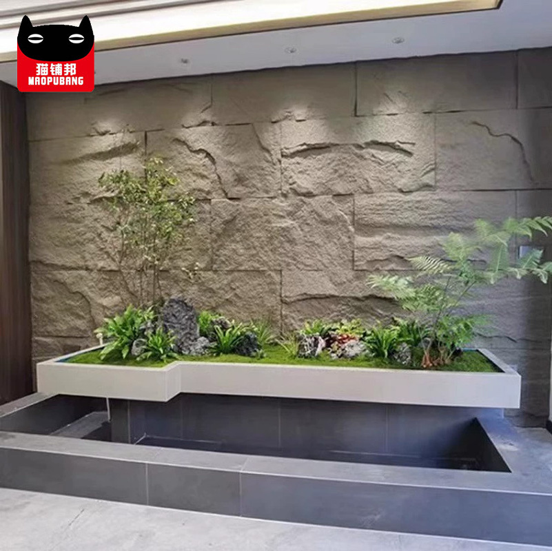 Flexible Natural Wall Cladding Exterior Faux PU Rock Stone Wall Panels