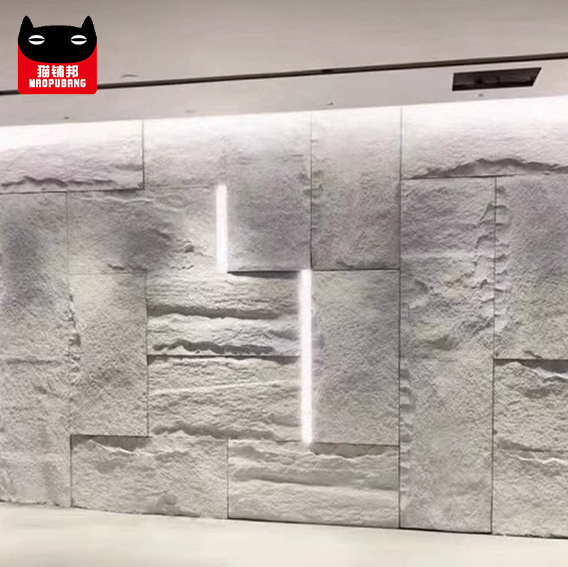 High Simulation Stone 3D Wall Sticker Stone Pattern Wallpaper Covering PU Stone Wall Panel With Living Room