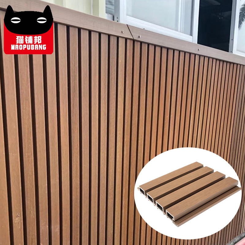 Grille decorative siding fluted exterior composite cladding timber outdoor wpc co-extrusion wood plastic wall panels