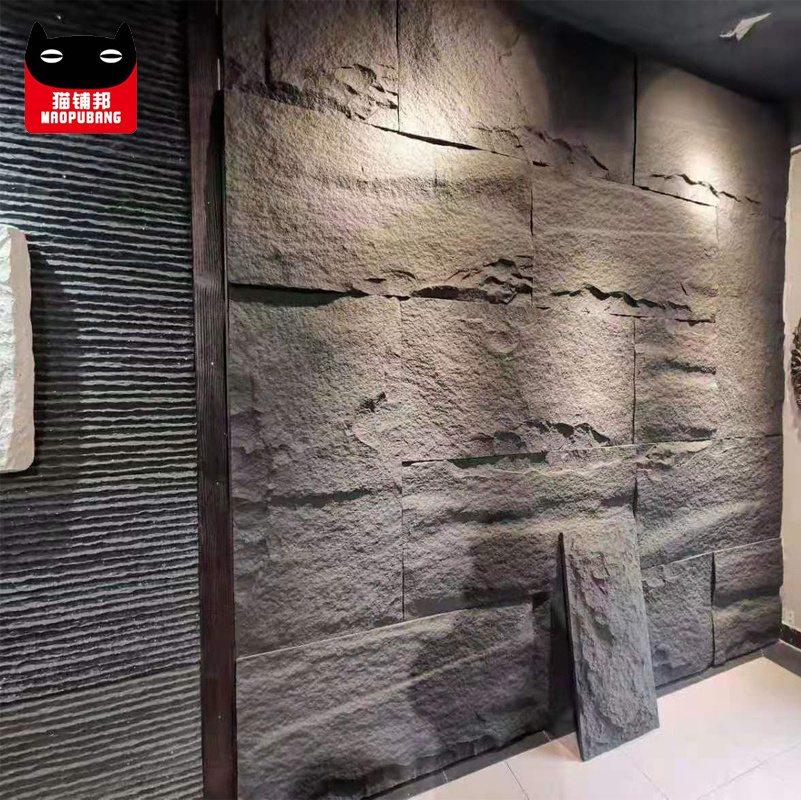 Interior decoration waterproof pu culture stone 3d decorative pu stone wall panels