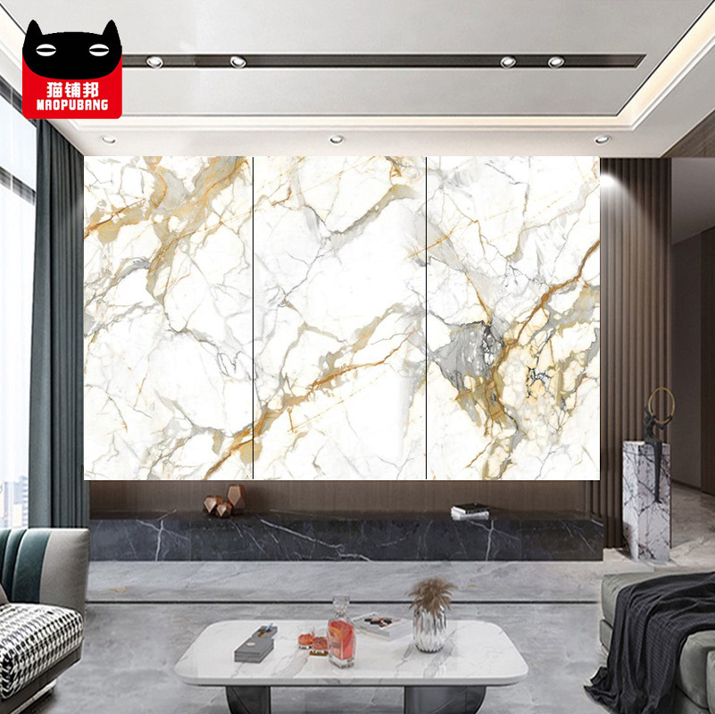 New Modern Style Wall Decoration Material, Marble Grain Carbon Crystal Wall Panel