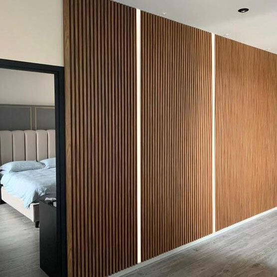 indoor WPC Slat Partition Wall PVC Panels interior wall WPC Louver great Wall Panels