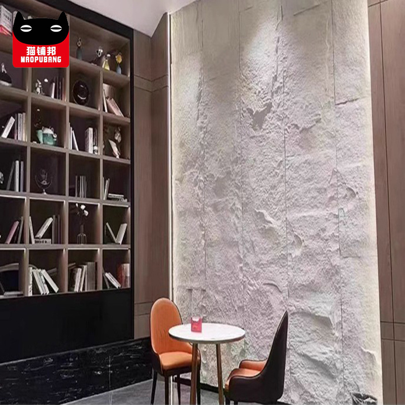 High Simulation Stone 3D Wall Sticker Stone Pattern Wallpaper Covering PU Stone Wall Panel With Living Room