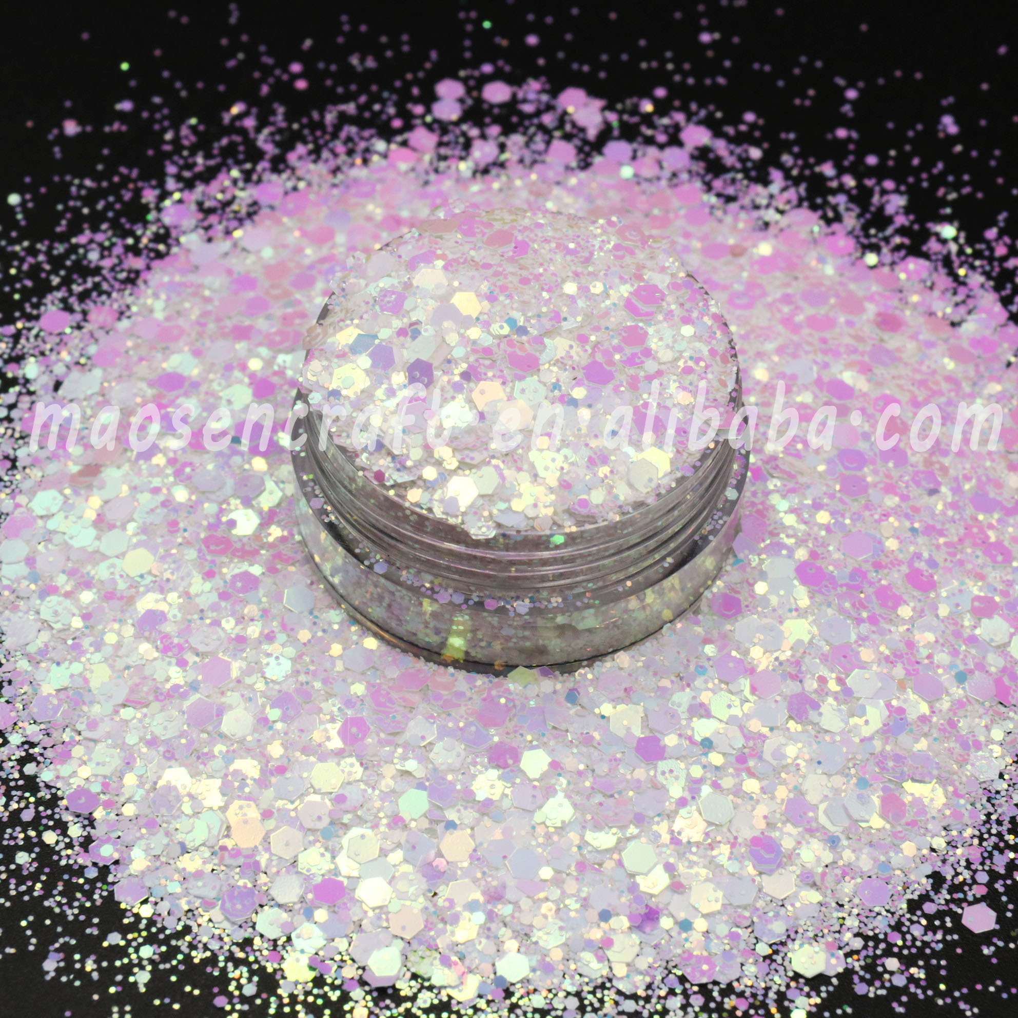 Hot Sale Wholesale Chunky Mix Snow White Glitter For Resin Epoxy