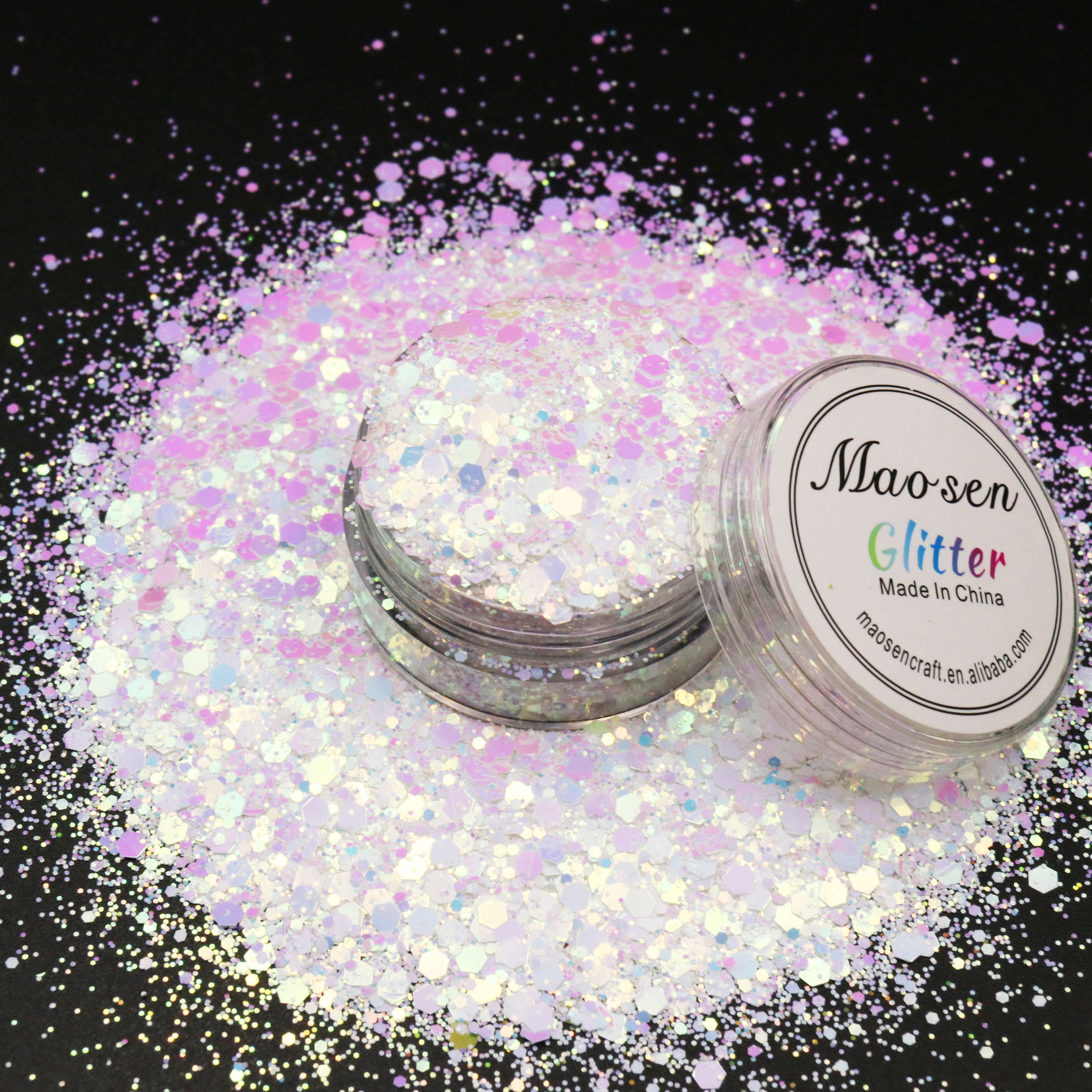 Hot Sale Wholesale Chunky Mix Snow White Glitter For Resin Epoxy