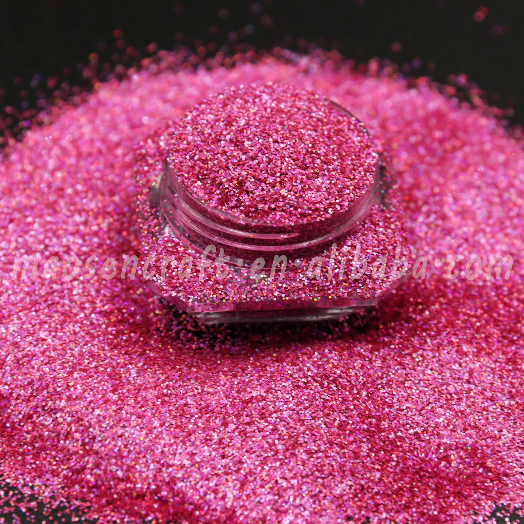 Wholesale Eco-friendly Polyester Rouge Pink Glitter For Cosmetic