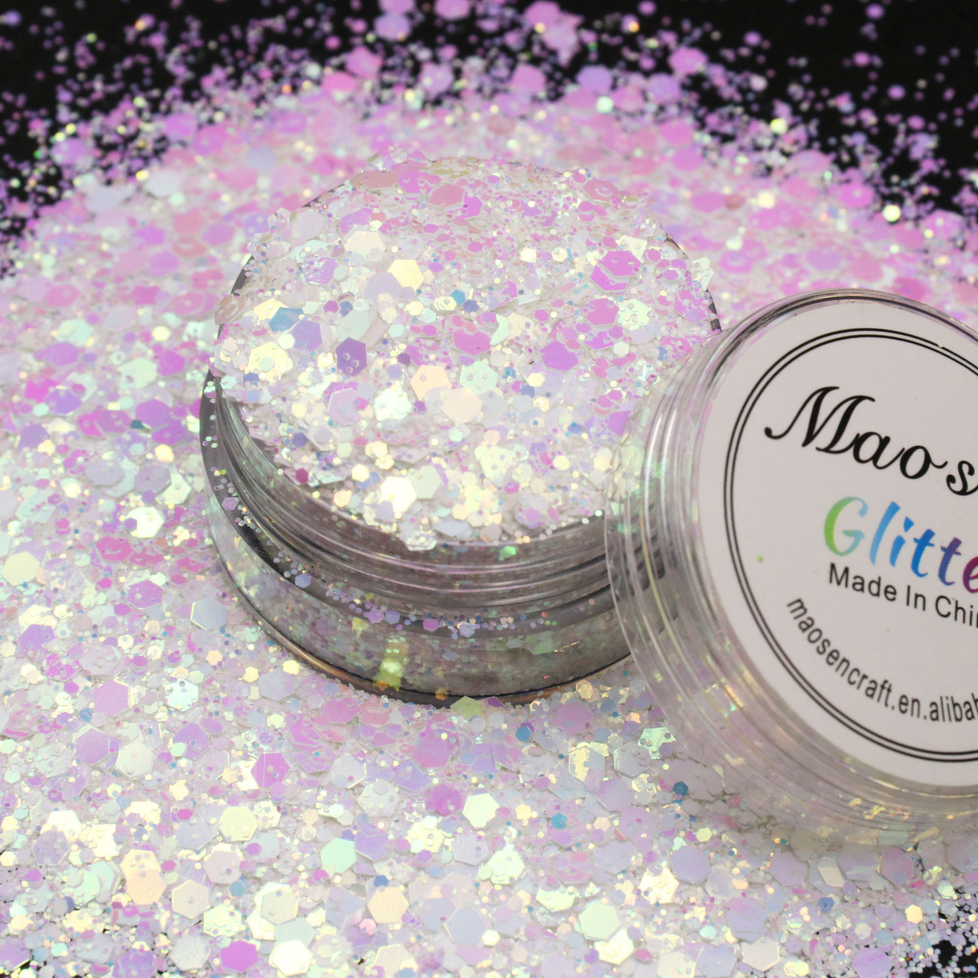 Hot Sale Wholesale Chunky Mix Snow White Glitter For Resin Epoxy