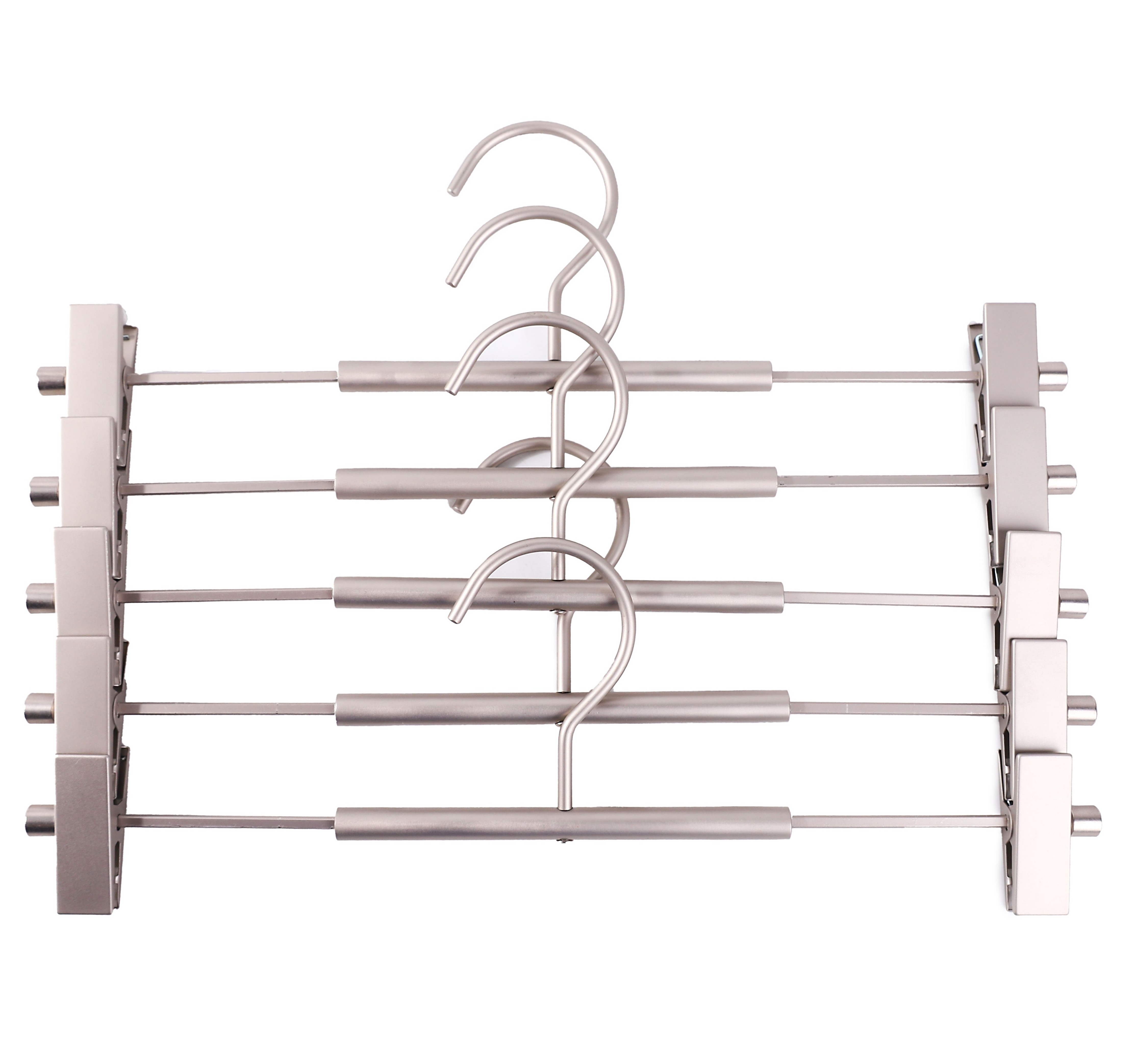 Space Saver nickel Metal Pants Hangers Multi Layer Magic Folding Pants Clothes Metal Hanging Rack