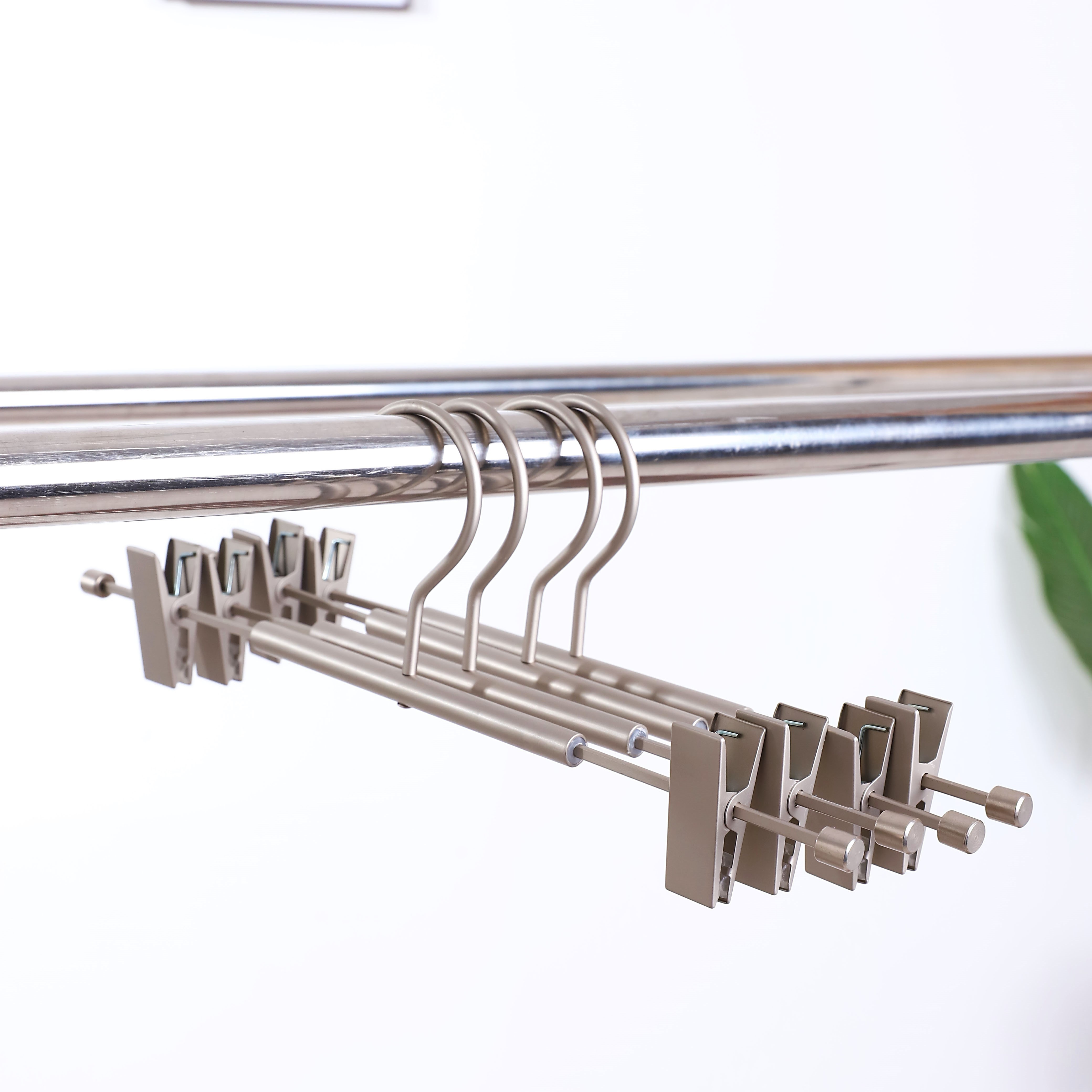 Space Saver nickel Metal Pants Hangers Multi Layer Magic Folding Pants Clothes Metal Hanging Rack