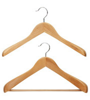 Maos hanger supplier walnut color Wooden Hangers with pants bar  for clothes and jackets