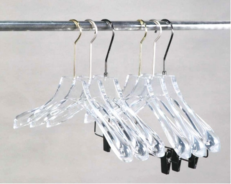 Transparent Acrylic Coat Garment Hangers For clothes store