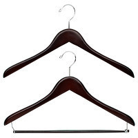 Maos hanger supplier walnut color Wooden Hangers with pants bar  for clothes and jackets