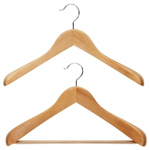 High quality adult size American Cedar Wood  top hanger with bar for  Coat  and pants