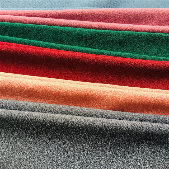 shaoxing factory 92 polyester 8 spandex como crepe MOSS dyeing stretchable woven POLYESTER SPANDEX fabric