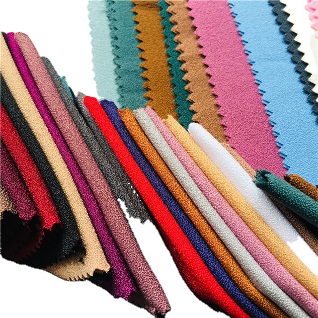 shaoxing factory 92 polyester 8 spandex como crepe MOSS dyeing stretchable woven POLYESTER SPANDEX fabric