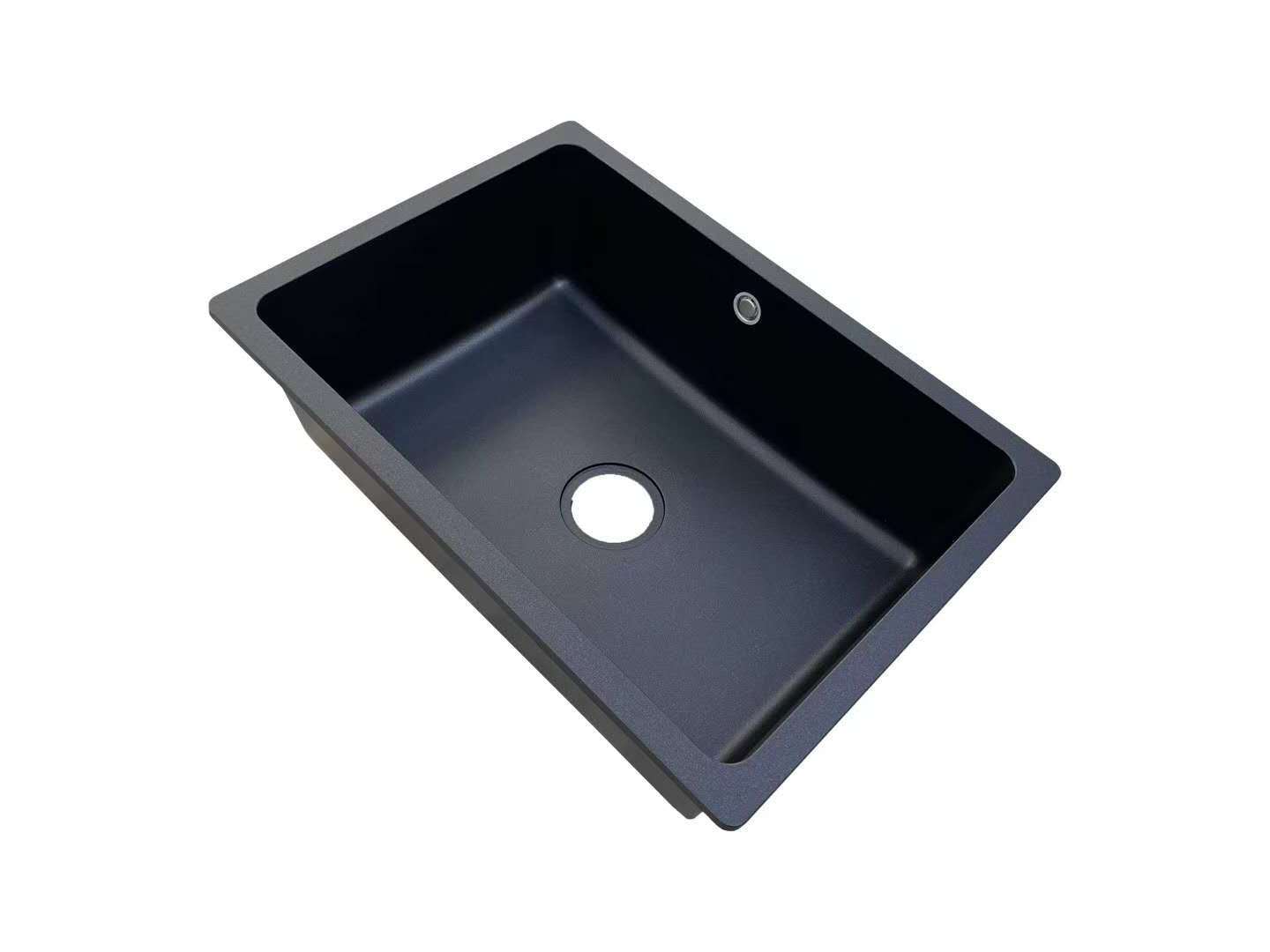 Single Undermount Bowl Black Quartz Granite Kitchen Sinks Nano Vessel Vanities Bathroom Sinks