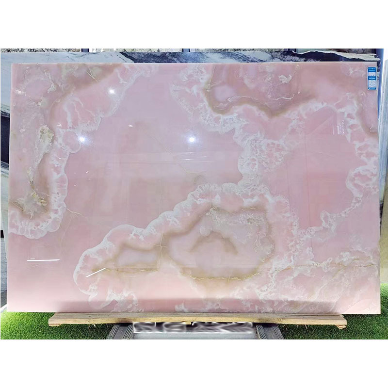 Chinese Factory Backlit Pink Onyx Marble Wall Panel Translucent Crystal Pink Marble Agate Stone Onyx Slab