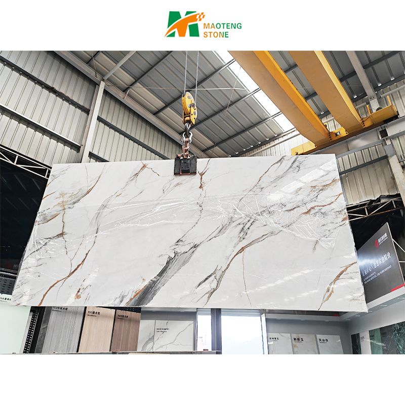 Artificial Marble Stone Pegmatite Collection Thin Slab Black Kitchen Dining Table Worktop Sintered Stone Wall Panels