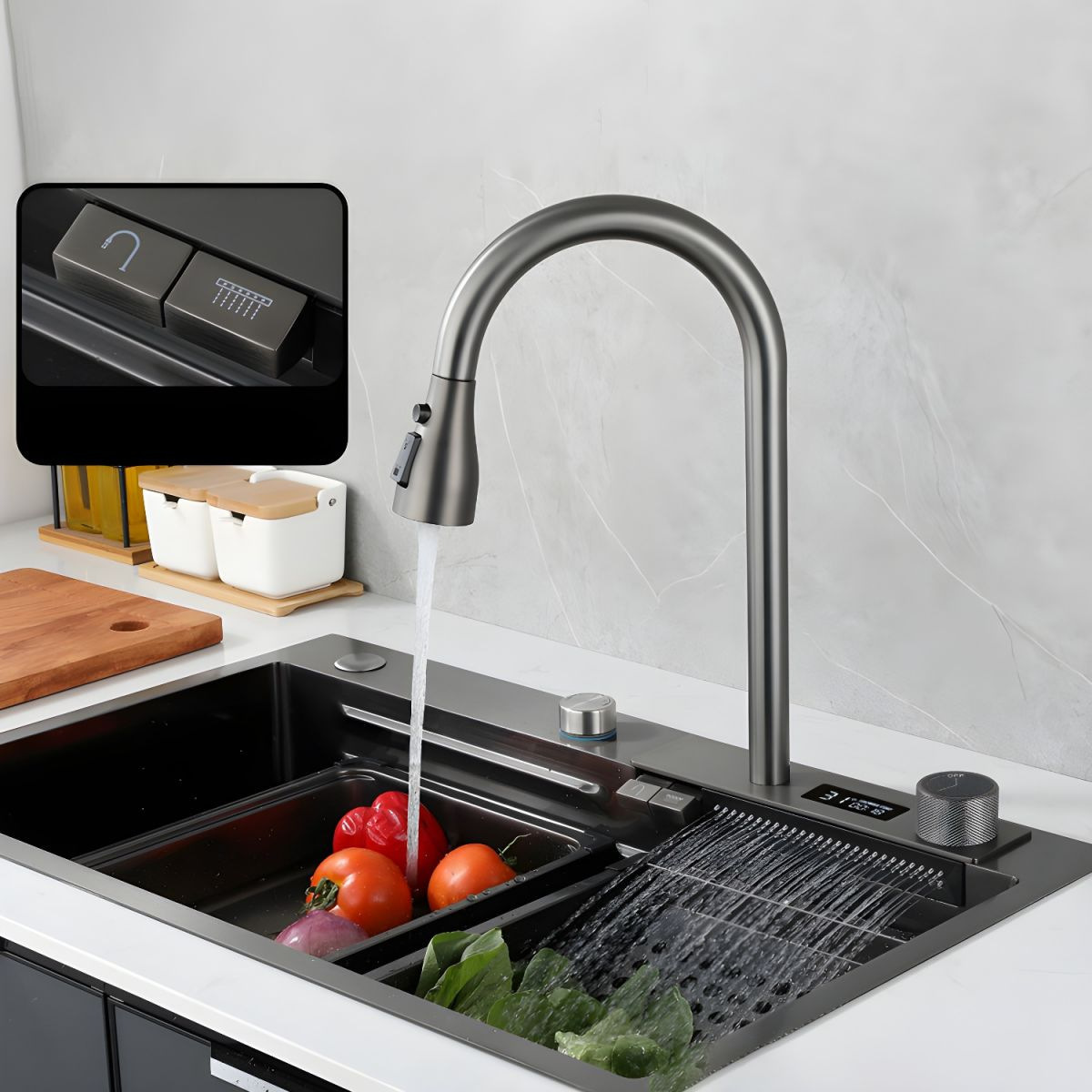 Farm House Kitchen Sink  Double Bowl System Manufacturer Bowl Drain Rack Kitchen Sink Dishes Storage Rack