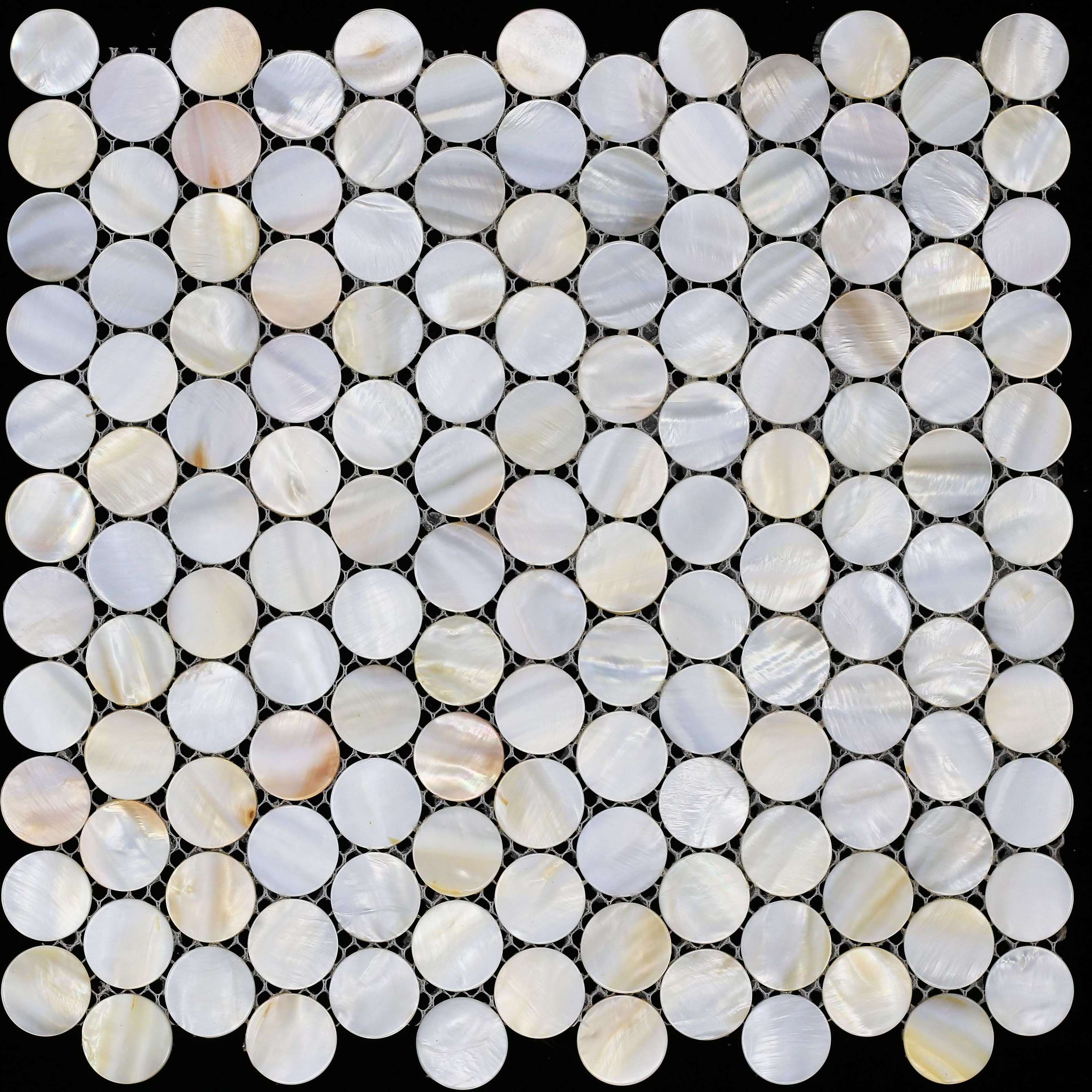 Natural Mother of Pearl Shell Mosaic Wall Decor Art Tile, for Kitchen Backsplash Living Room Bathroom Wall Decor