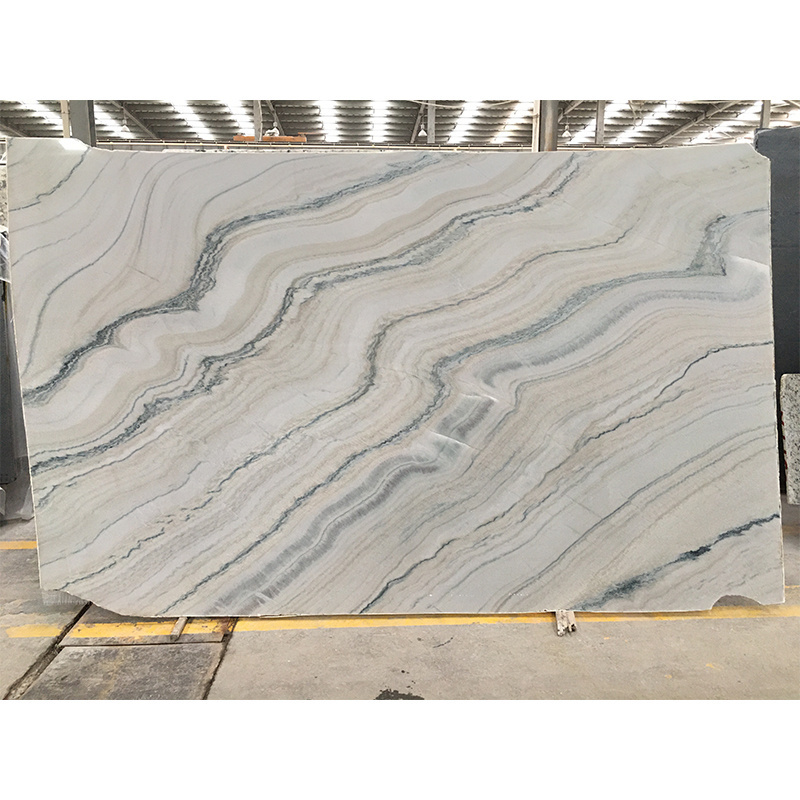 GOLDTOP OEM/ODM marmor marmol Popular white marble natural slab Panda White Marble with black veins Quartzite Slabs for stairs