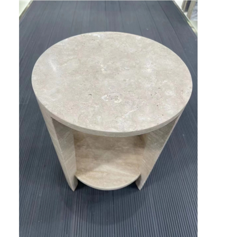 Nodic style Oval Beige dining room Furniture Travertine marble table top modern dining table