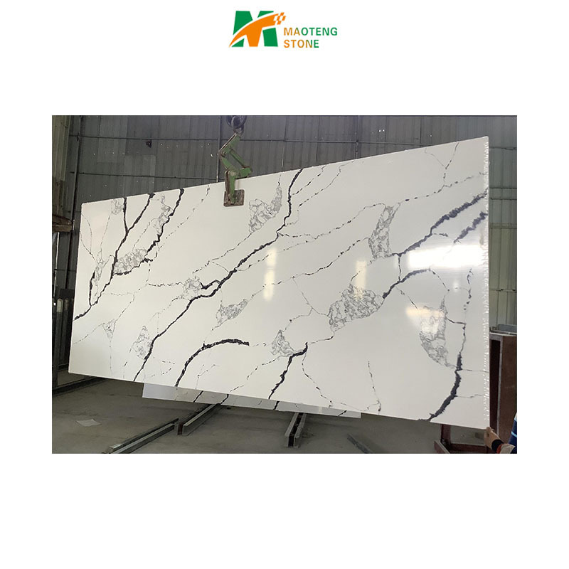 White and Black new Quartz stone countertop with high quality quartz stone