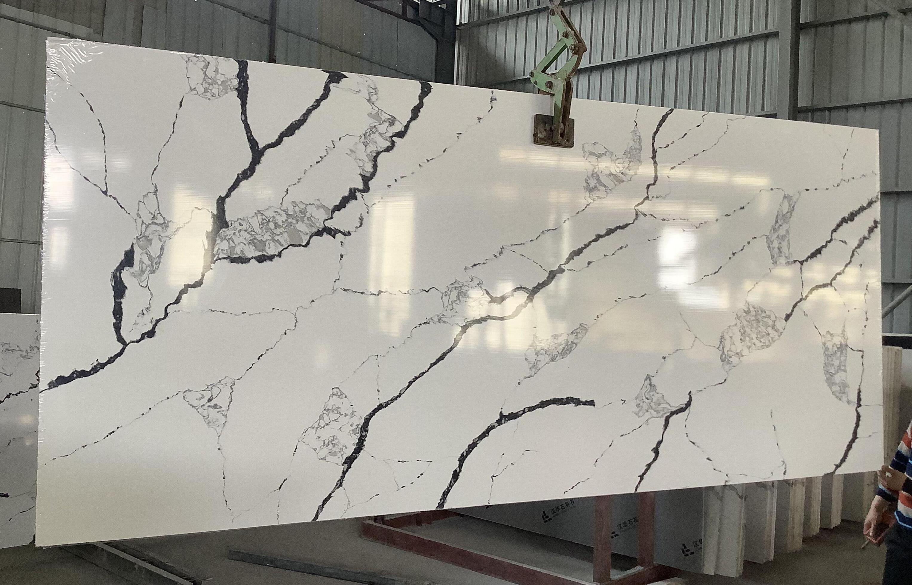 White and Black new Quartz stone countertop with high quality quartz stone