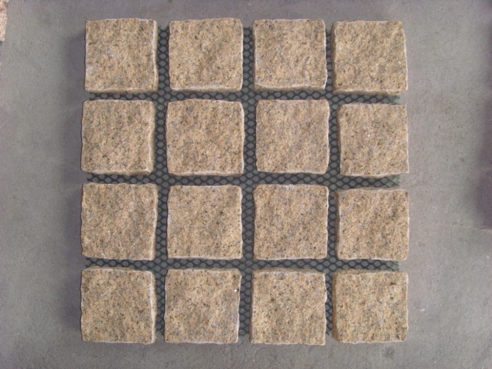 Cobblestone Granite Mesh Back Pavers Natural Stone Mesh Tile