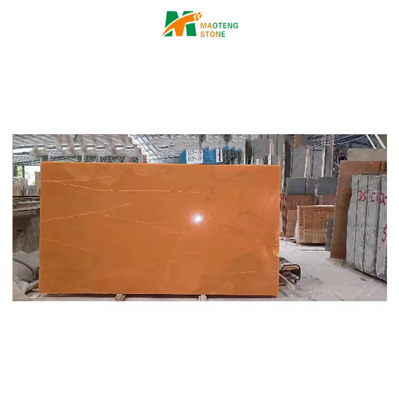 Natural Stone Wholesale Price Greek White Orange Jade Marble Slab Crystal White Marble Tile Slab