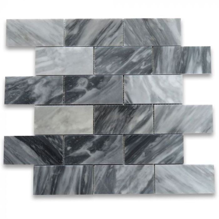 New Style Marble Mosaic White Gray Honed Surface Marble Mosaic Hotel Projects Wall Background Indoor Stacked Brick Wall Panels