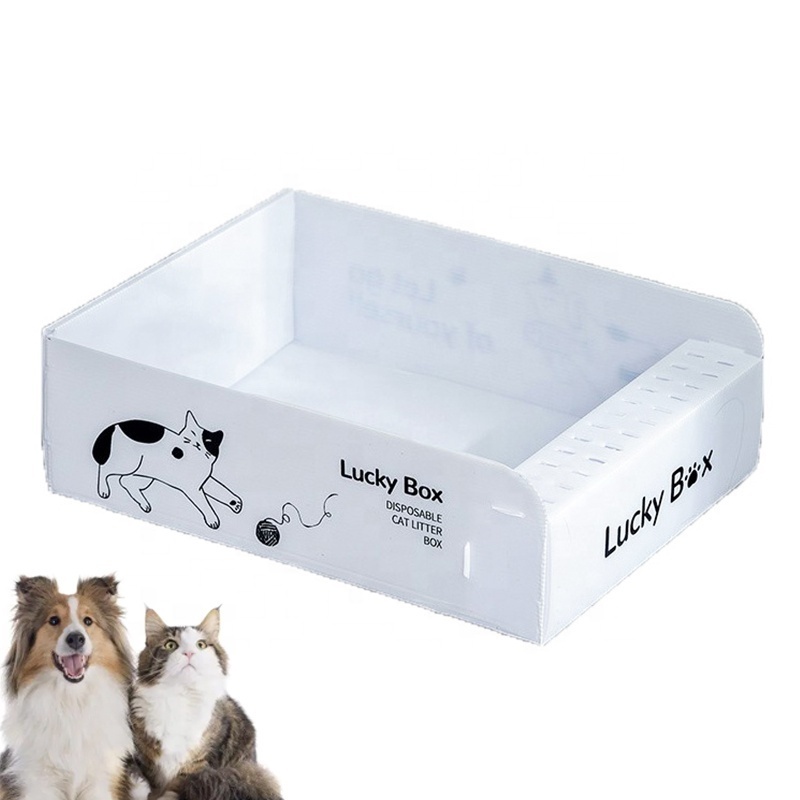 Foldable Top Entry Portable Pet Toilet Tray for Outdoor Travel Eco-Friendly Leak free Easy to Carry Disposable Cat Litter Box