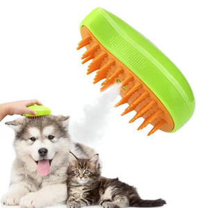 3 in 1 Steam Cat Grooming Brush for Shedding Silicone Spray Pet Fur Hair Remover Tool Self Cleaning Steamy Dog Massage Comb