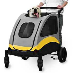 Dual Entry Extra Large Pet Stroller Luxury for Multiple Cats Rabbits Small Large Dogs Easy Folding Puppy Pram Travel Carrier