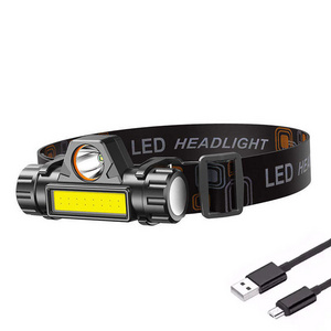 Light Weight Bright XPE LED Headlamp Flashlight Rechargeable With MagnetFor Running Waterproof Adjustable Cob Floodlight Head La