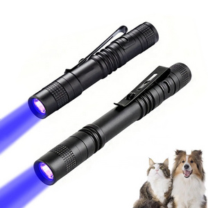 MINI 395nm UV Flashlight Portable Ultraviolet Torch Detector For Dog Urine Pet Stains Aluminium alloy Black Light LED Flashlight