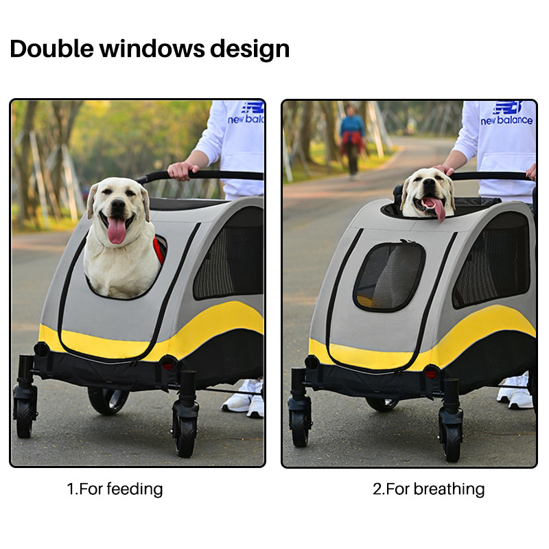 Dual Entry Extra Large Pet Stroller Luxury for Multiple Cats Rabbits Small Large Dogs Easy Folding Puppy Pram Travel Carrier