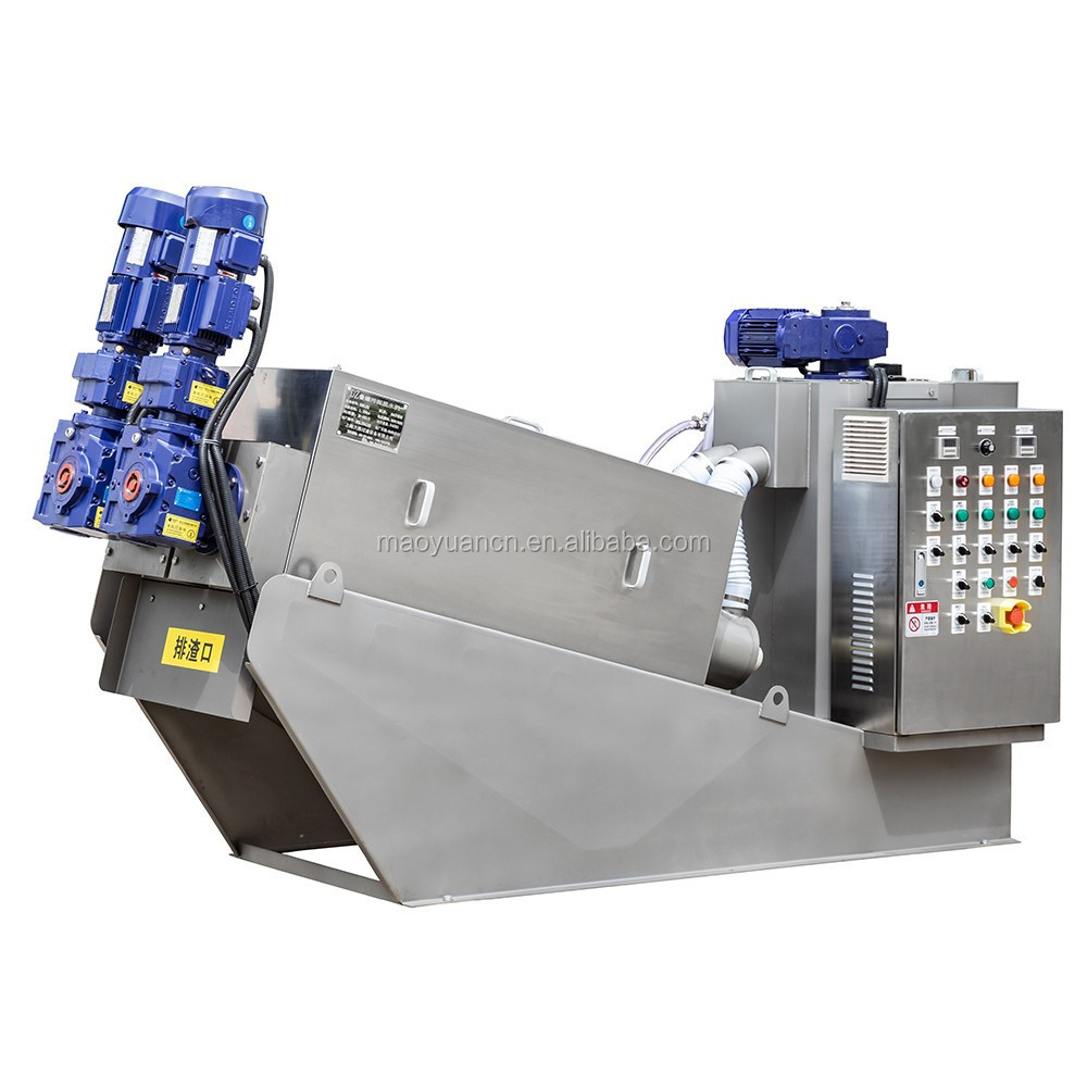 high tech screw press sludge dewatering machine with marine sewage treatment