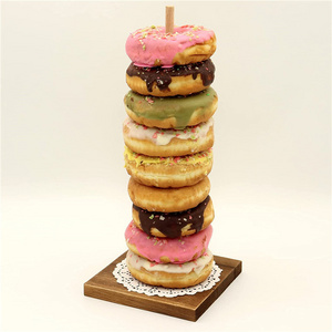 Farmhouse Donut Stand, 3PCS Wooden Donut Holder Display 27 Donuts, Reusable Bagel Donut Holder Stands